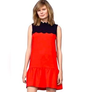 Victoria Beckham for Target orange/black scalloped dress